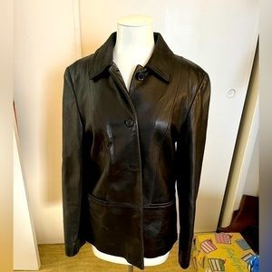 Casual corner, Black leather jacket, size medium